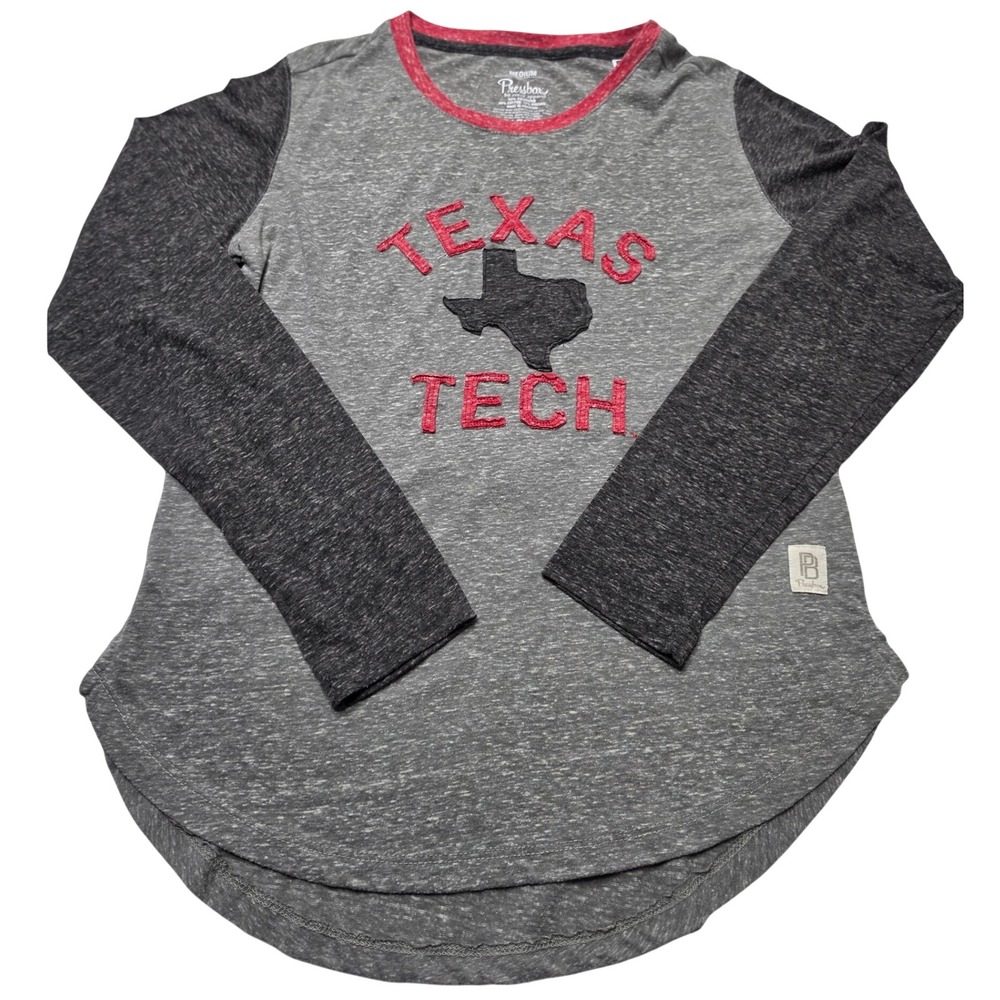Pressbox Texas Tech Red Raiders Women Heather Grey Long Sleeve Shirt Medium